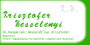 krisztofer wesselenyi business card